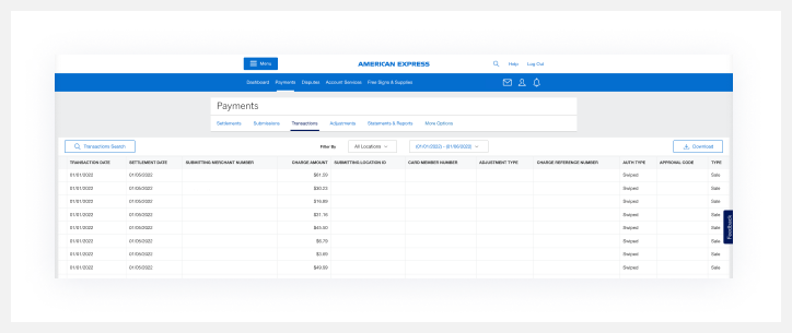 Screenshots of all transactions